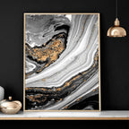 Black & Gold Wall Decor – Set of 3 Abstract Prints