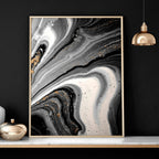 Black & Gold Wall Decor – Set of 3 Abstract Prints