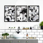 Bathroom Prints Black and White | Set of 3 Wall Art