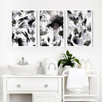 Bathroom Prints Black and White | Set of 3 Wall Art