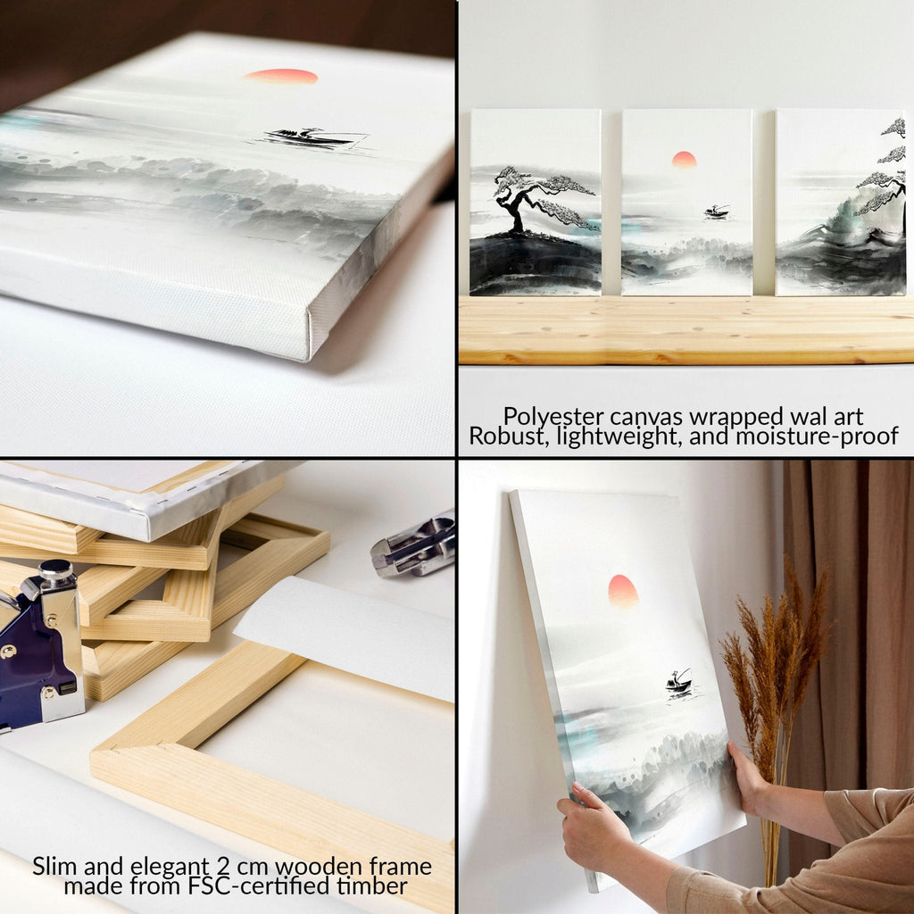 Black and White Japanese Art – Set of 3 Prints