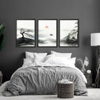 Black and White Japanese Art – Set of 3 Prints