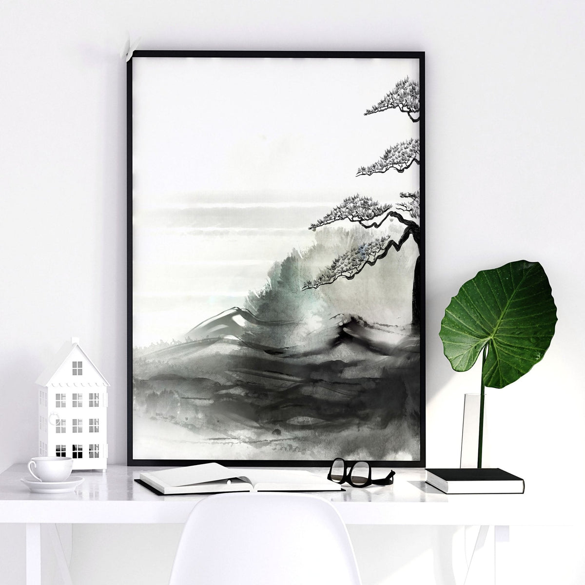 Black and White Japanese Art – Set of 3 Prints