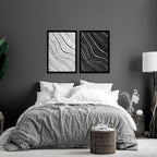 Black & White Wall Decor for Bedroom | Line Art Set of 2