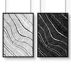 Black & White Wall Decor for Bedroom | Line Art Set of 2