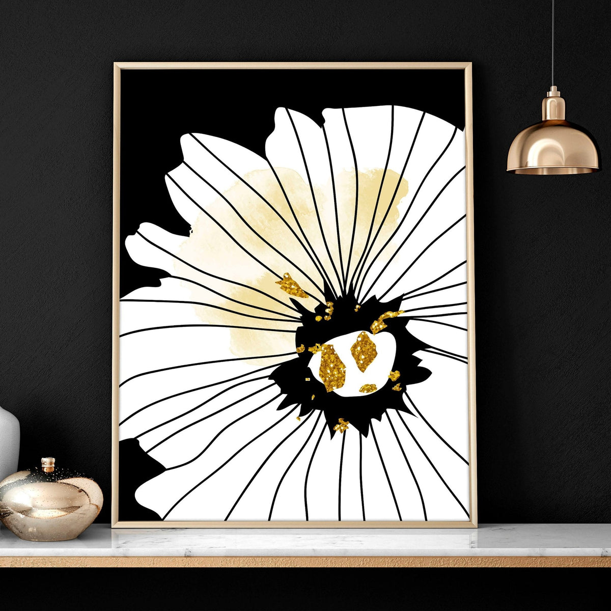 3 Set Wall Art Framed | Black & White Botanical Prints