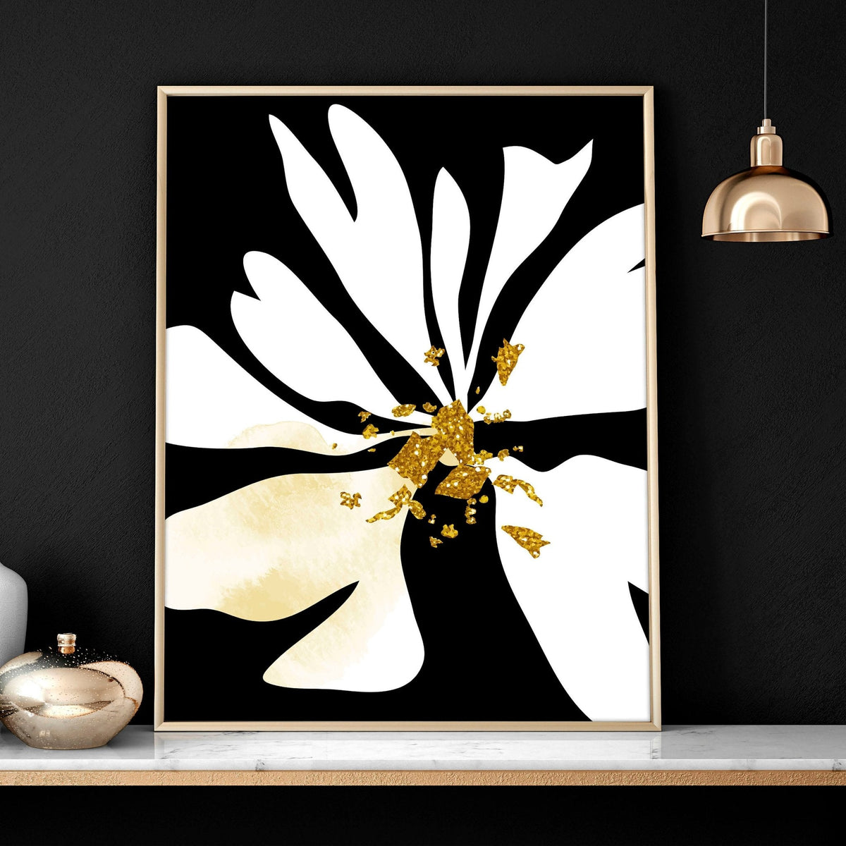 3 Set Wall Art Framed | Black & White Botanical Prints