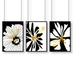3 Set Wall Art Framed | Black & White Botanical Prints