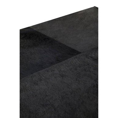 Black Hair-On-Hide Leather Coffee Table with Gold Metal Frame and Storage Drawer | Kensington Townhouse - MOOAZAA
