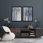 Hallway prints | Set of 2 Blue Forest wall art prints