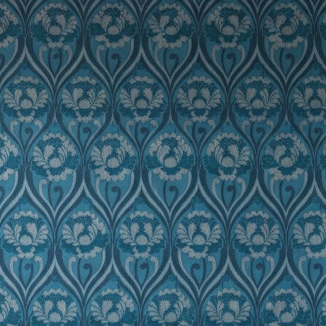 Vintage floral damask Wallpaper - Blue