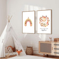 Boho Nursery Decor Set of 2 Wall Art Prints