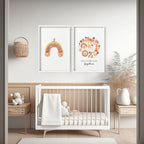 Boho Nursery Decor Set of 2 Wall Art Prints
