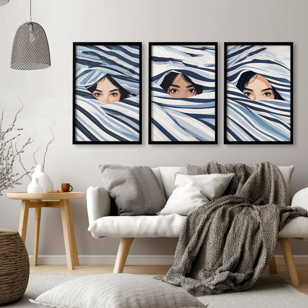 Boho Style Wall Decor | Set of 3 Boho Women Wall art Prints
