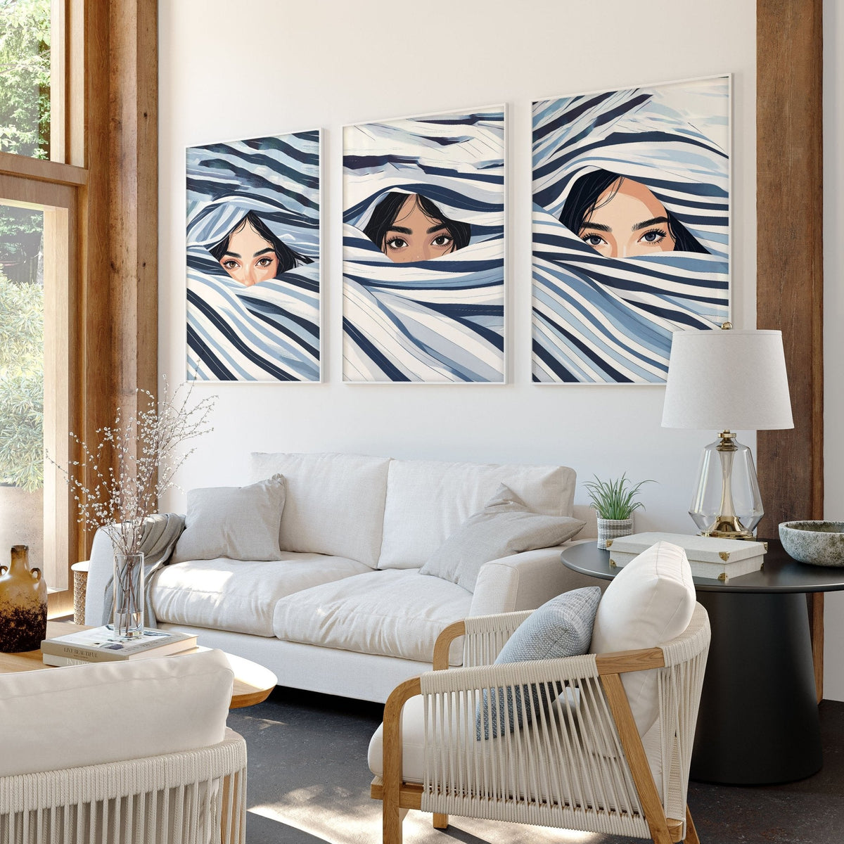 Boho Style Wall Decor | Set of 3 Boho Women Wall art Prints
