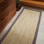 Bordered Grey Jute Rug - MOOAZAA