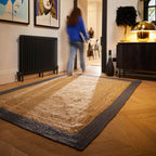 Bordered Grey Jute Rug - MOOAZAA
