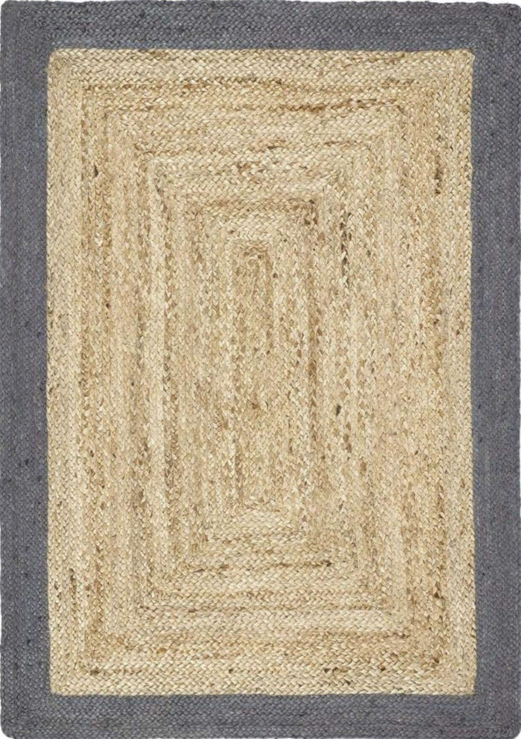 Bordered Grey Jute Rug - MOOAZAA