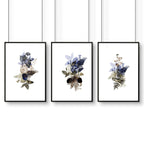 Bathroom art framed | set of 3 Botanical wall prints