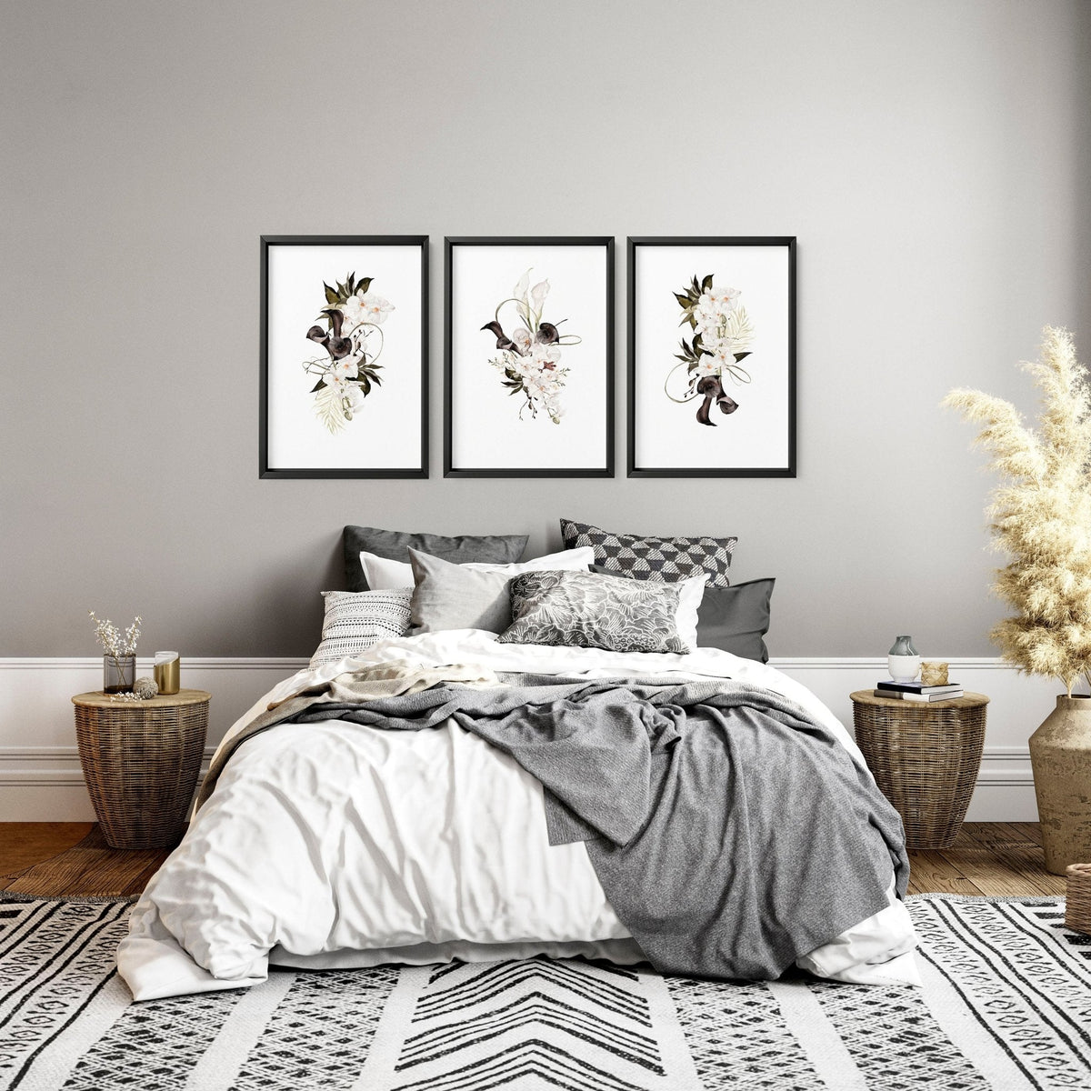 Bedroom Print Ideas – Botanical Set of 3 Wall Art Prints