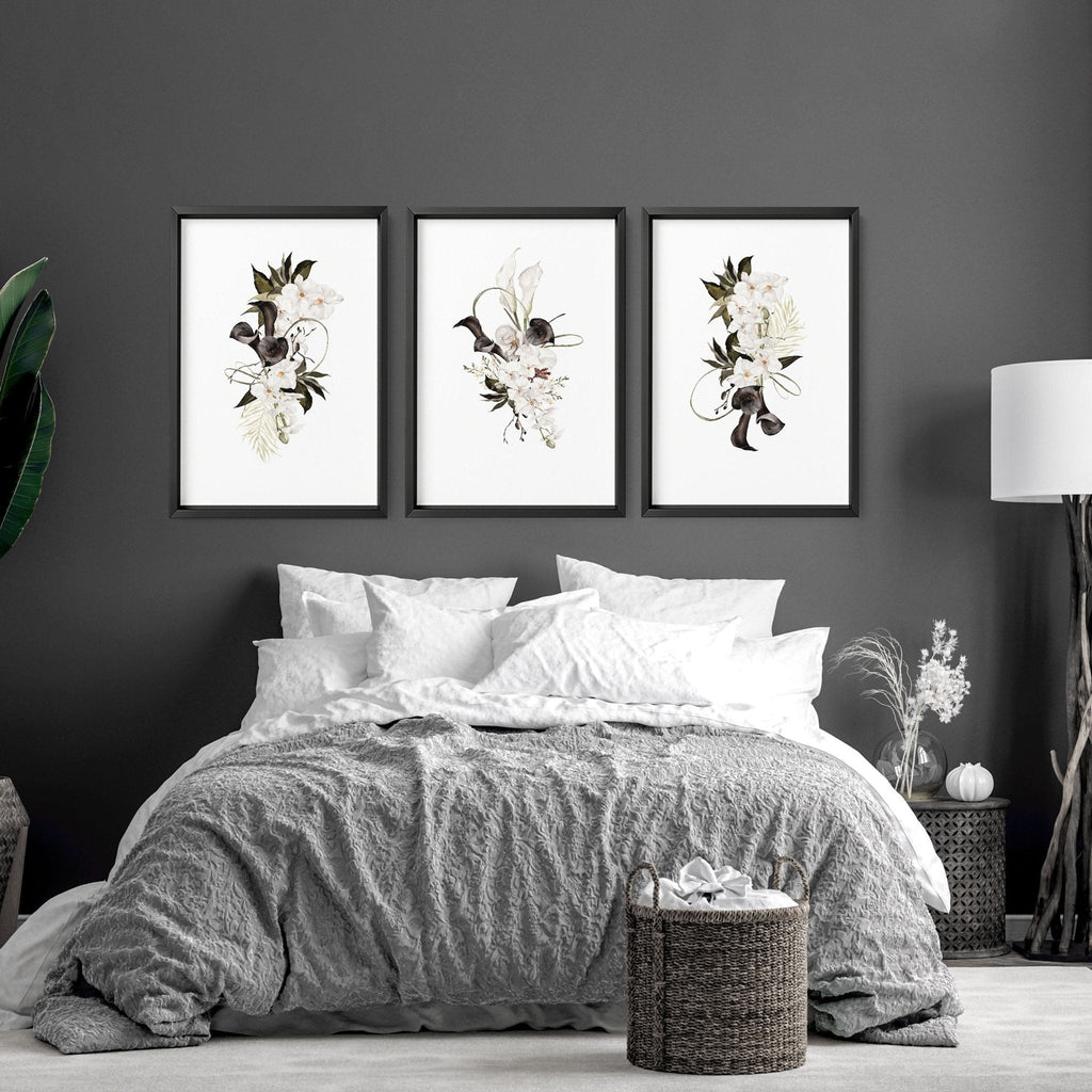 Bedroom Print Ideas – Botanical Set of 3 Wall Art Prints