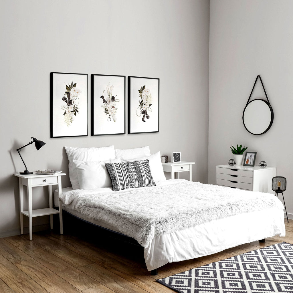 Bedroom Print Ideas – Botanical Set of 3 Wall Art Prints