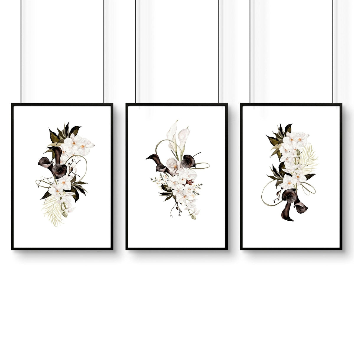 Bedroom Print Ideas – Botanical Set of 3 Wall Art Prints