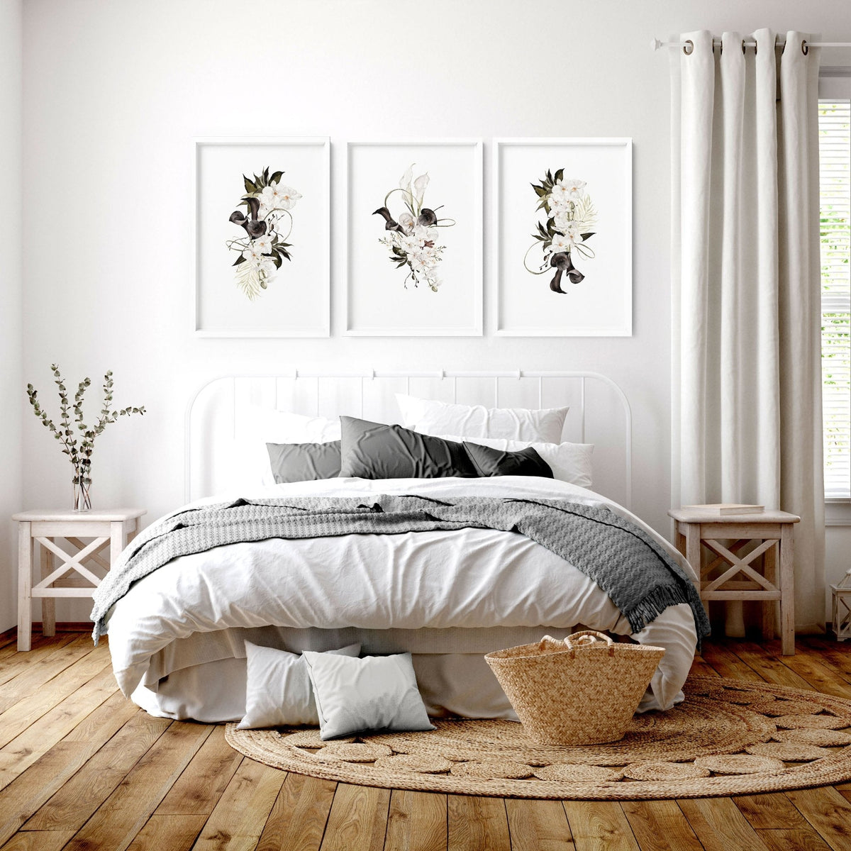 Bedroom Print Ideas – Botanical Set of 3 Wall Art Prints