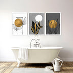 Botanical Pictures for Bathroom – Set of 3 Prints