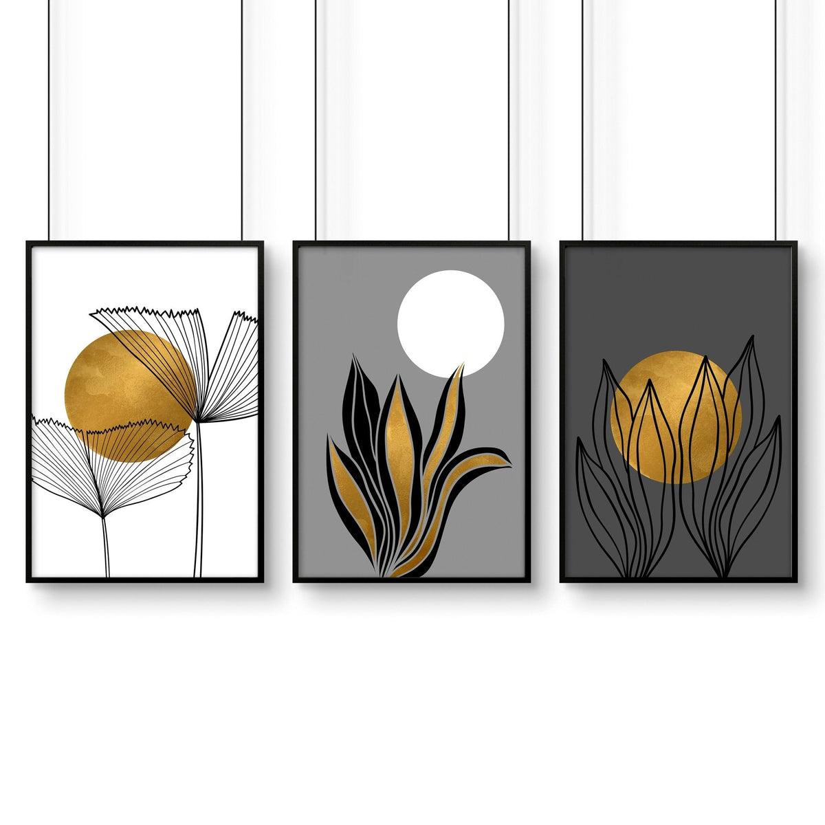 Botanical Pictures for Bathroom – Set of 3 Prints