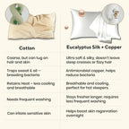 Brightr® Anti-Ageing Copper-Infused Eucalyptus Silk Pillowcase - MOOAZAA