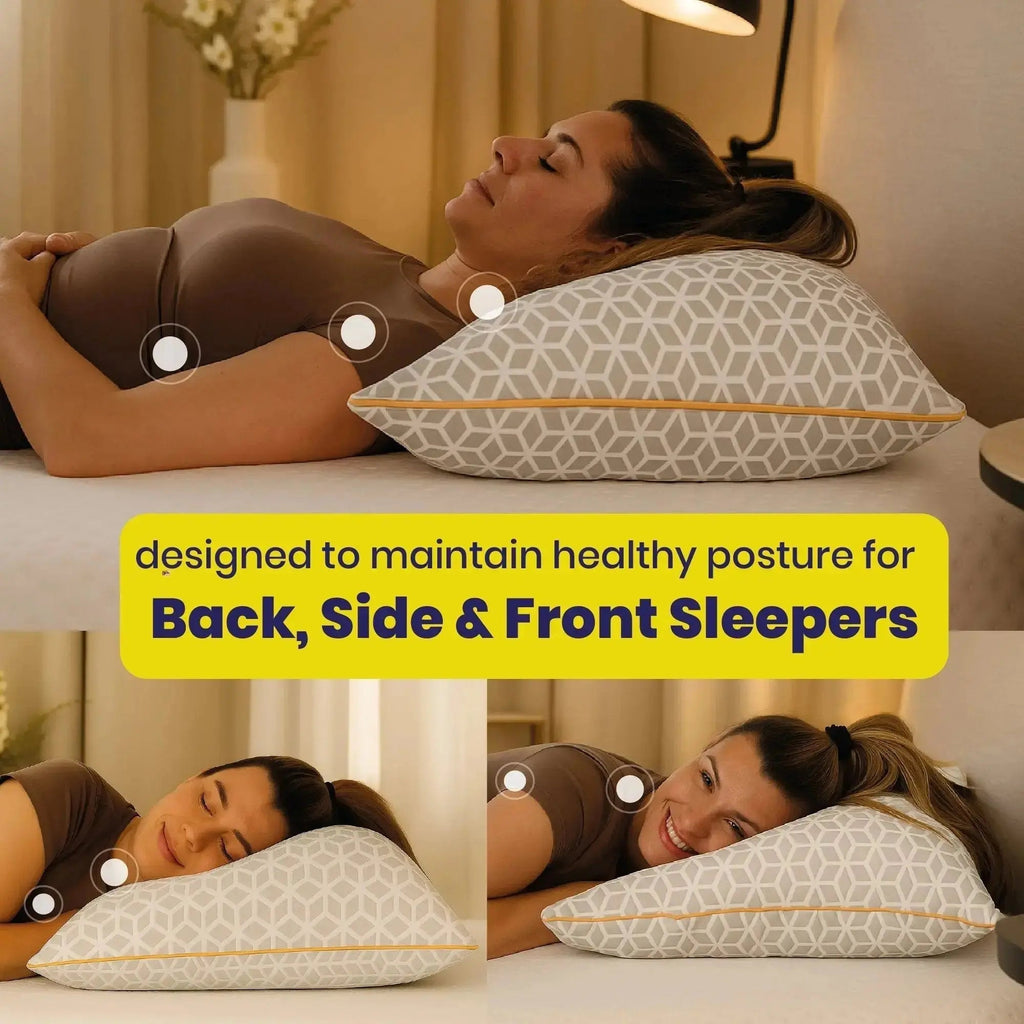 Brightr® Luna Adjustable Memory Foam pillow for neck & shoulder pains - MOOAZAA