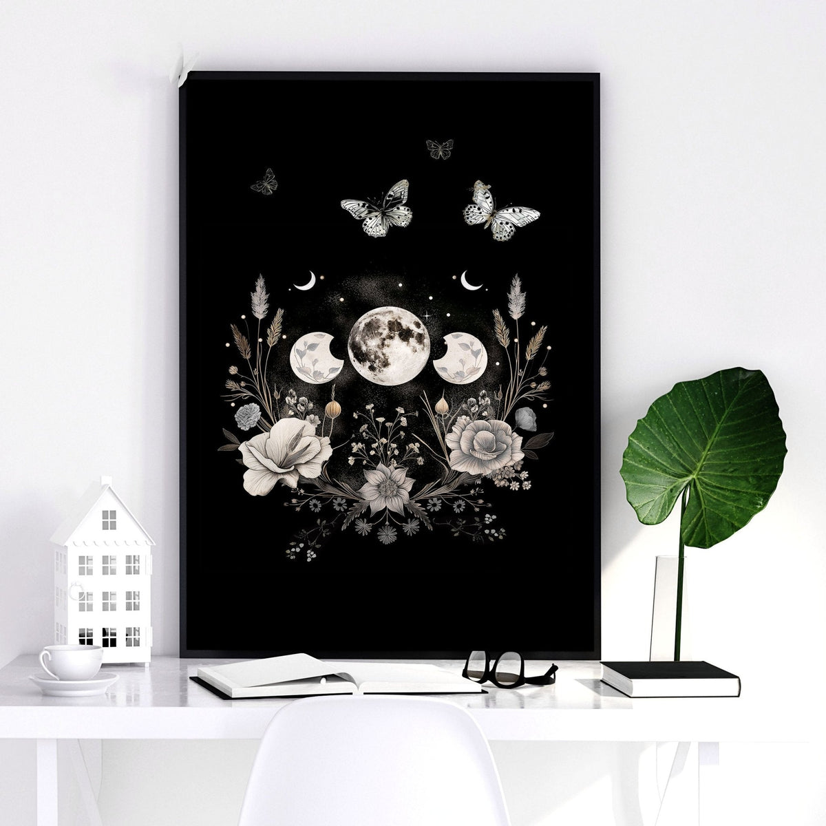 Butterfly Wall Art Decor | Set of 2 Dark Academy Wall art Prints