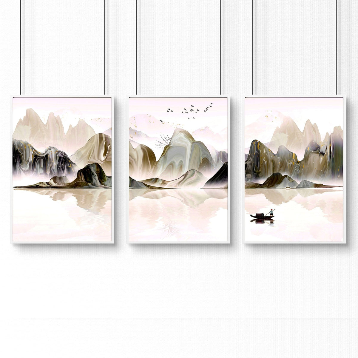 Artwork for Office Walls – Set of 3 Framed Art Prints