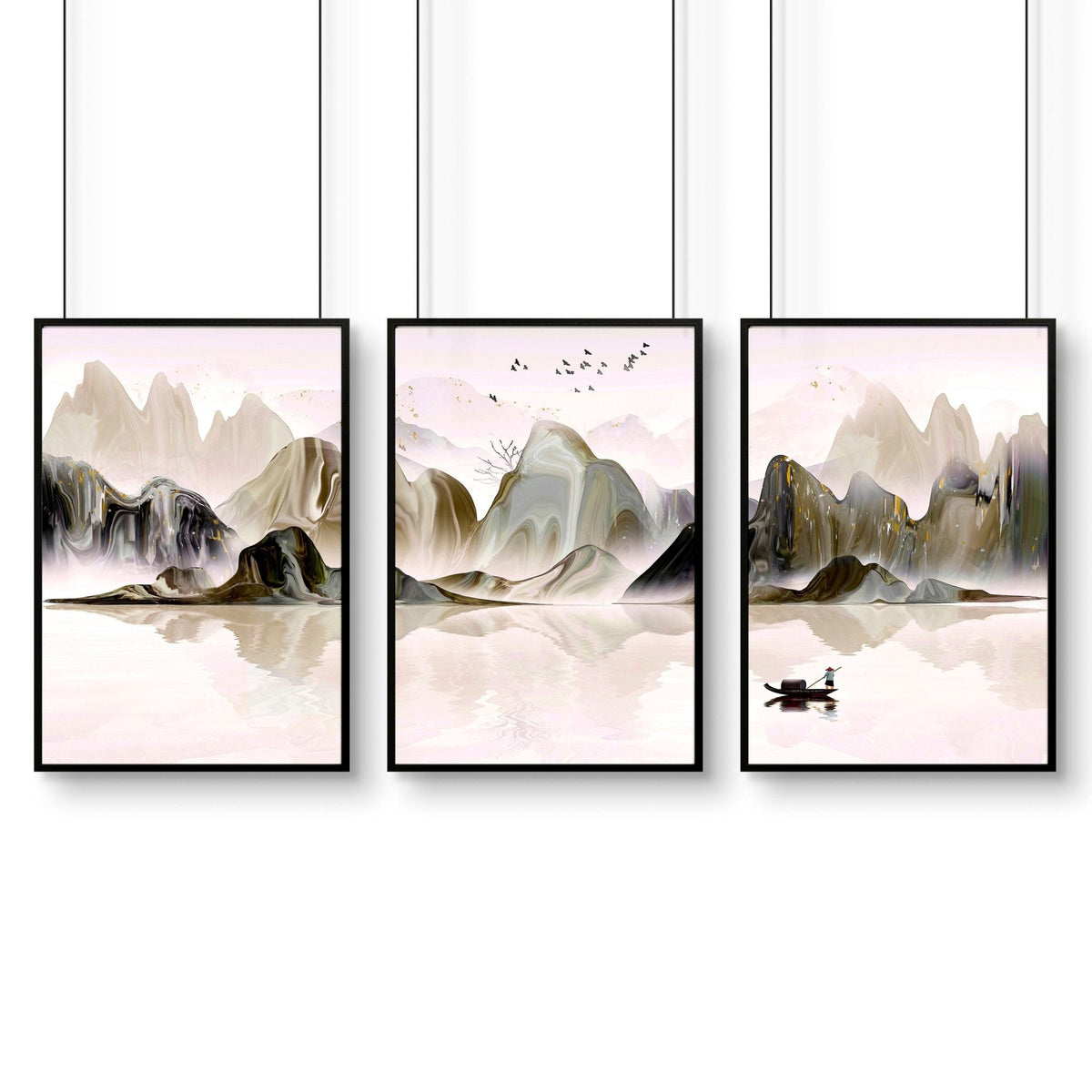 Artwork for Office Walls – Set of 3 Framed Art Prints