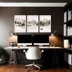 Artwork for Office Walls – Set of 3 Framed Art Prints