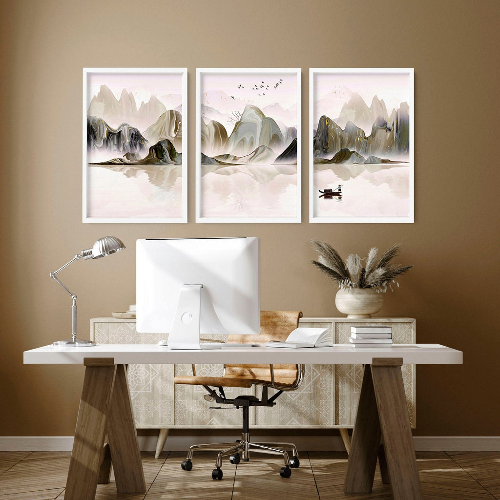 Artwork for Office Walls – Set of 3 Framed Art Prints