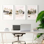 Artwork for Office Walls – Set of 3 Framed Art Prints