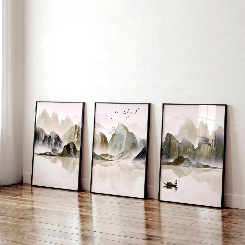 Artwork for Office Walls – Set of 3 Framed Art Prints
