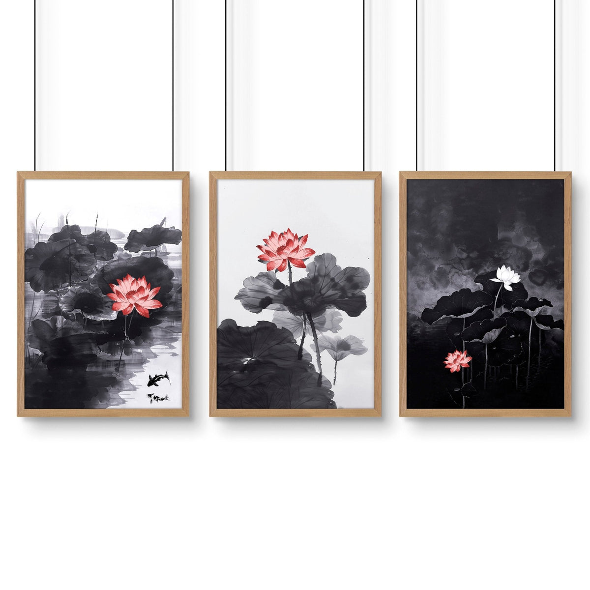 Calming Art | Set of 3 Asian Inspired Wall art Prints