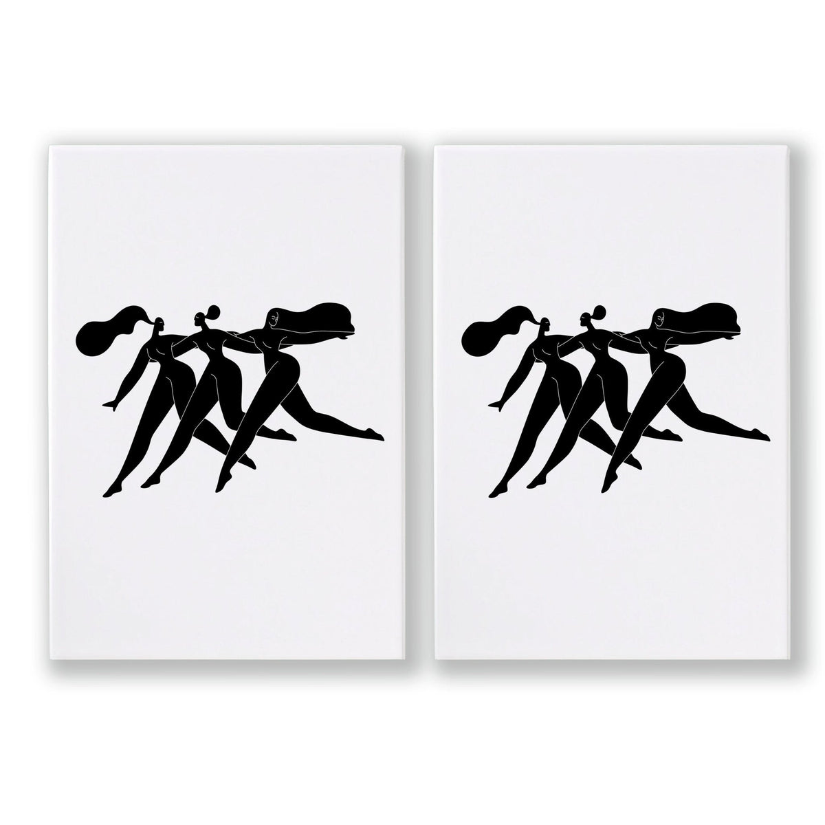 Canvas Art For Bathrooms | Set of 2 Boho Women Wall art Prints