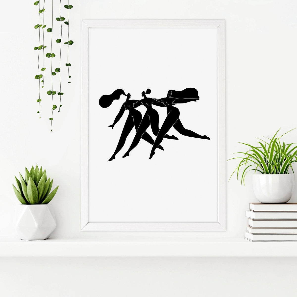 Canvas Art For Bathrooms | Set of 2 Boho Women Wall art Prints