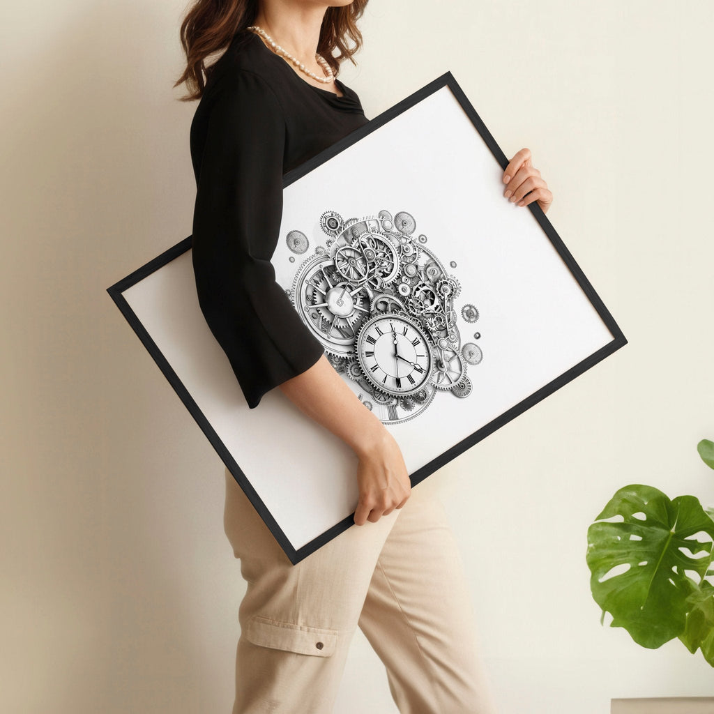 Canvas Painting Wall Decor | Set of 3 Abstract Clocks Wall art Prints