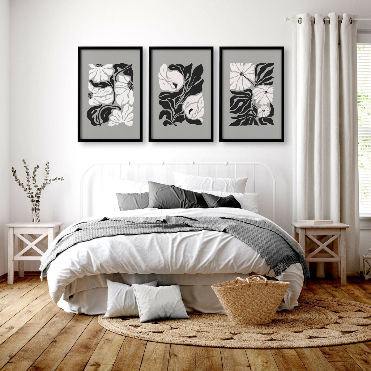 Canvas Prints Wall Decor | Set of 3 Botanical Wall art Prints