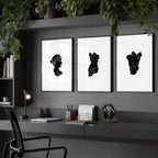 Canvas Wall Hanging | Set of 3 Sculpture Wall art Prints