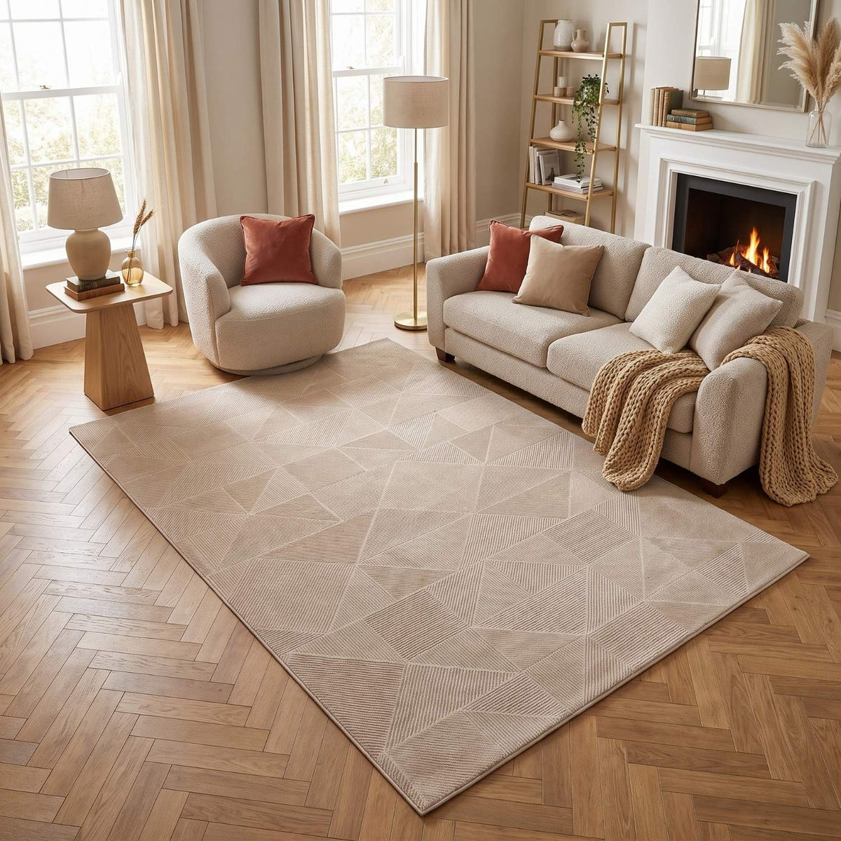 Carmel Beige Rug Abstract | 6000 - MOOAZAA