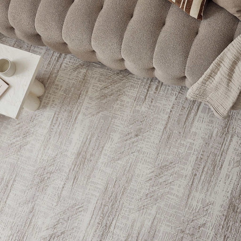 Carmel Cream-Beige Abstract Rug | 6030 - MOOAZAA