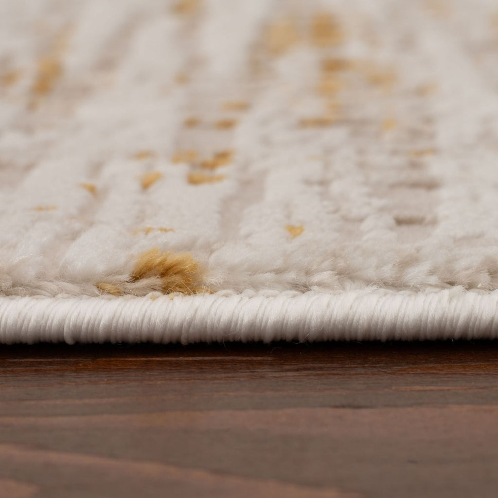 Carmel Cream-Gold Abstract Rug | 6030 - MOOAZAA