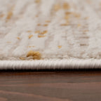 Carmel Cream-Gold Abstract Rug | 6030 - MOOAZAA