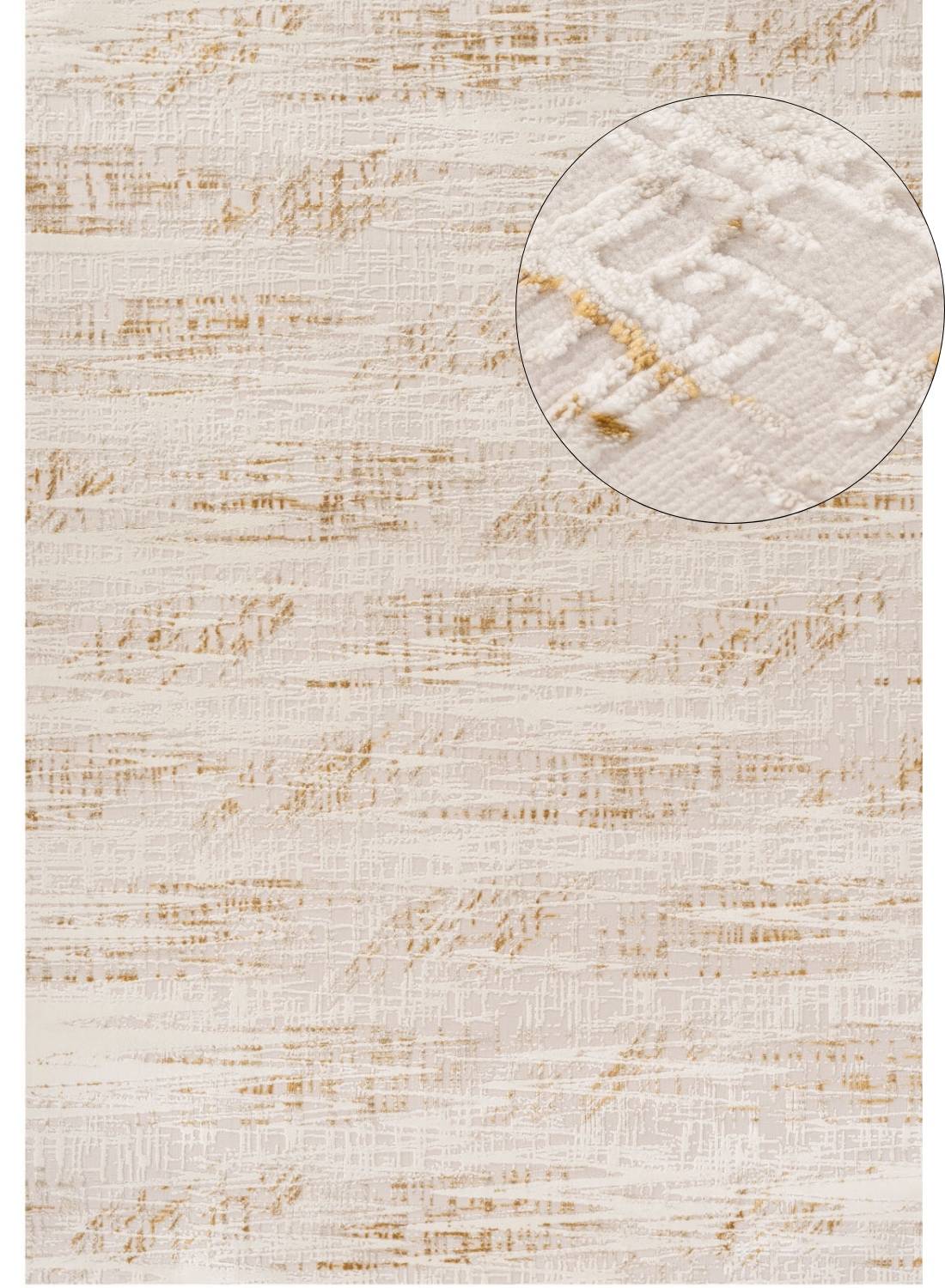 Carmel Cream-Gold Abstract Rug | 6030 - MOOAZAA